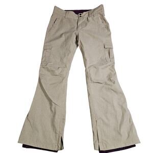 APERTURE, Tan Snowboard Pants, Flair Leg, Adjustable Waist Cargos, Medium